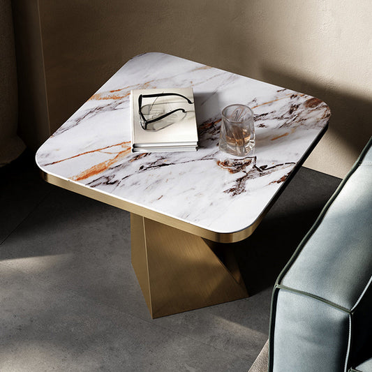 19,69 "tavolo laterale ardesia rotondo alto tavolo da piedistallo lussuoso