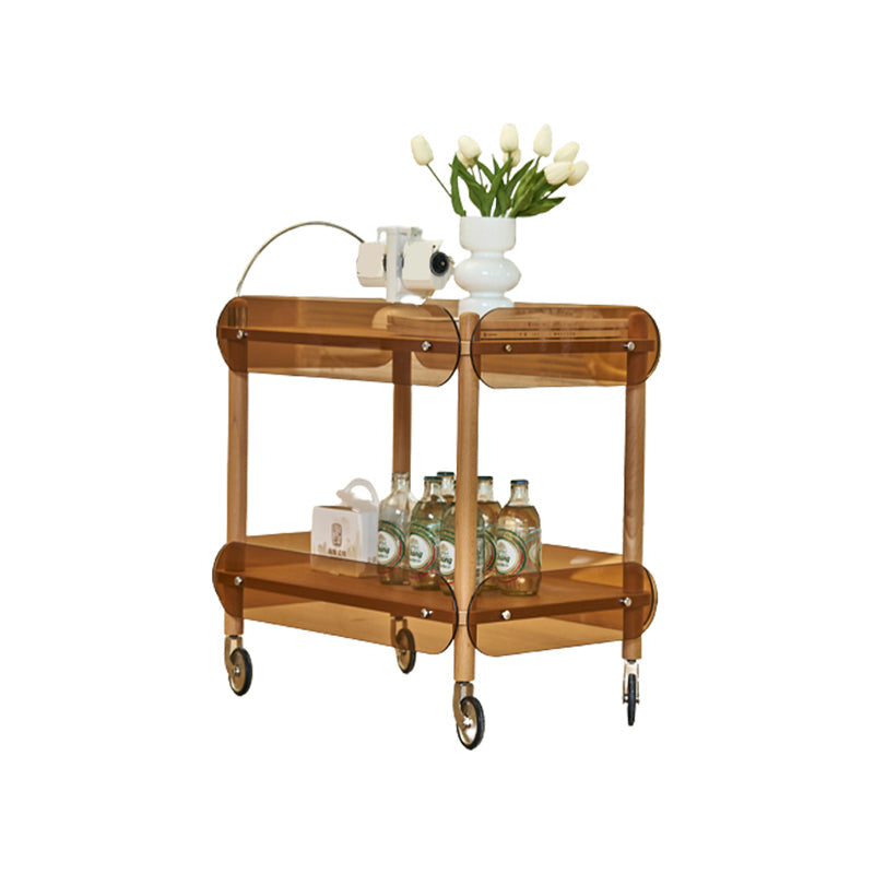 Wooden Side Table Tray Top Side End Table with Wheels in Brone 1 Clearhalo 'Coffee & Accent Tables' 'End & Side Tables' 'end_side_tables' 'furn' 'furn_end_side_tables' 'Furniture' 'Living Room Furniture' 6725811