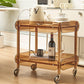 Wooden Side Table Tray Top Side End Table with Wheels in Brone Clearhalo 'Coffee & Accent Tables' 'End & Side Tables' 'end_side_tables' 'furn' 'furn_end_side_tables' 'Furniture' 'Living Room Furniture' 6725813