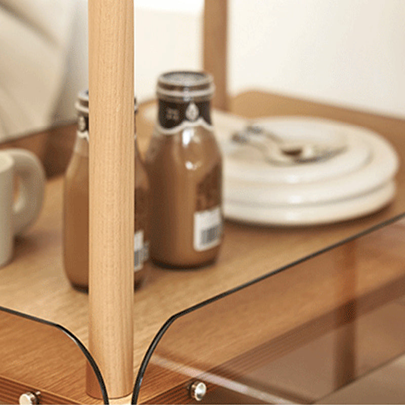 Wooden Side Table Tray Top Side End Table with Wheels in Brone Clearhalo 'Coffee & Accent Tables' 'End & Side Tables' 'end_side_tables' 'furn' 'furn_end_side_tables' 'Furniture' 'Living Room Furniture' 6725817