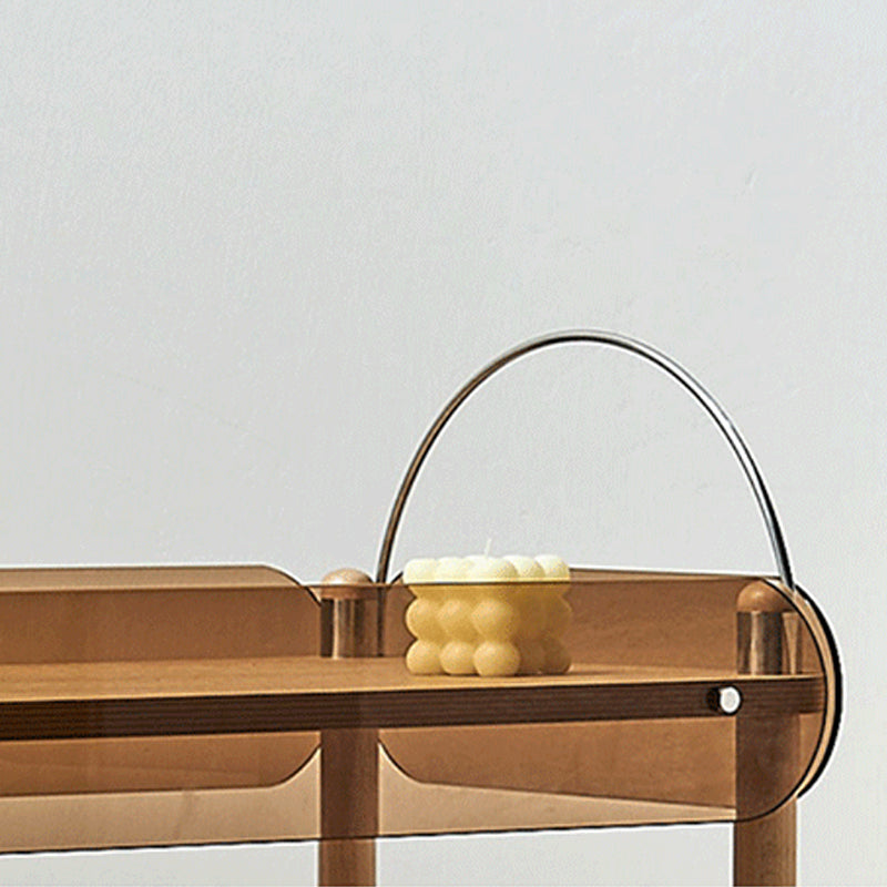 Wooden Side Table Tray Top Side End Table with Wheels in Brone Clearhalo 'Coffee & Accent Tables' 'End & Side Tables' 'end_side_tables' 'furn' 'furn_end_side_tables' 'Furniture' 'Living Room Furniture' 6725820