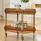 Wooden Side Table Tray Top Side End Table with Wheels in Brone Clearhalo 'Coffee & Accent Tables' 'End & Side Tables' 'end_side_tables' 'furn' 'furn_end_side_tables' 'Furniture' 'Living Room Furniture' 6725822