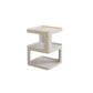 Tray Top Accent Side Table Metal Abstract Base End Table with Shelves