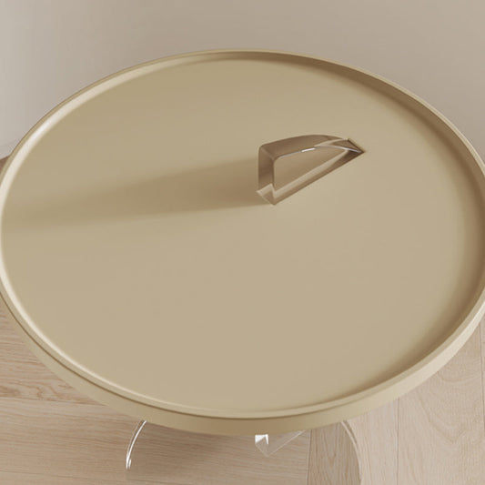 Tavolo da tavolo da piedistallo acrilico in legno in legno contemporaneo