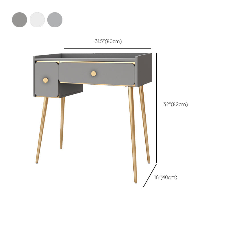 Glam 32.28" H Wooden 2-drawer Dressing Table Make-up Vanity Stool