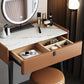 Modern 29.52 " H Slate Top Makeup Table with Drawers Vanity Stool