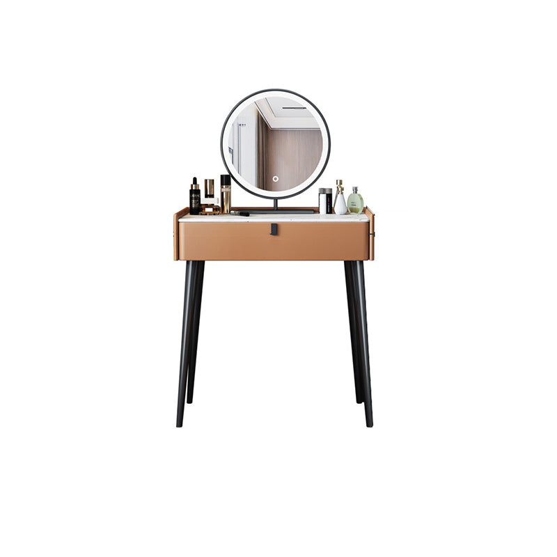 Modern 29.52 " H Slate Top Makeup Table with Drawers Vanity Stool
