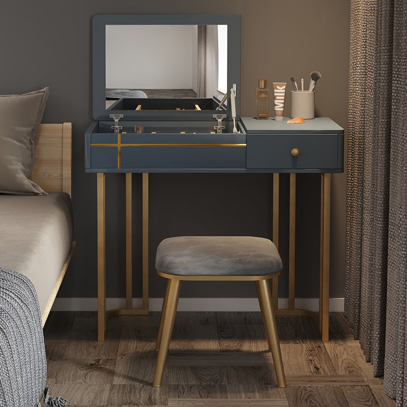 Glam 29.52" Height Wood Flip-top Dressing Table Make-up Vanity with Mirror