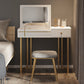 Glam 29.52" Height Wood Flip-top Dressing Table Make-up Vanity with Mirror