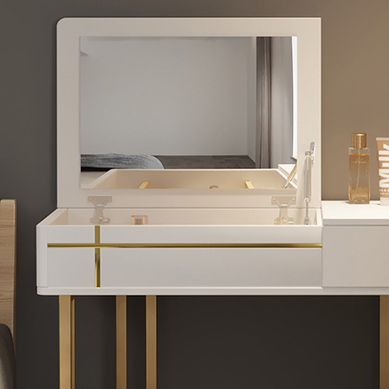 Glam 29.52" Height Wood Flip-top Dressing Table Make-up Vanity with Mirror