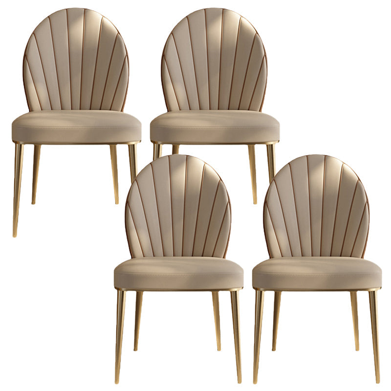 Glam gestoffeerde armloze eetkamerstoelen eetkamer Parsons stoel