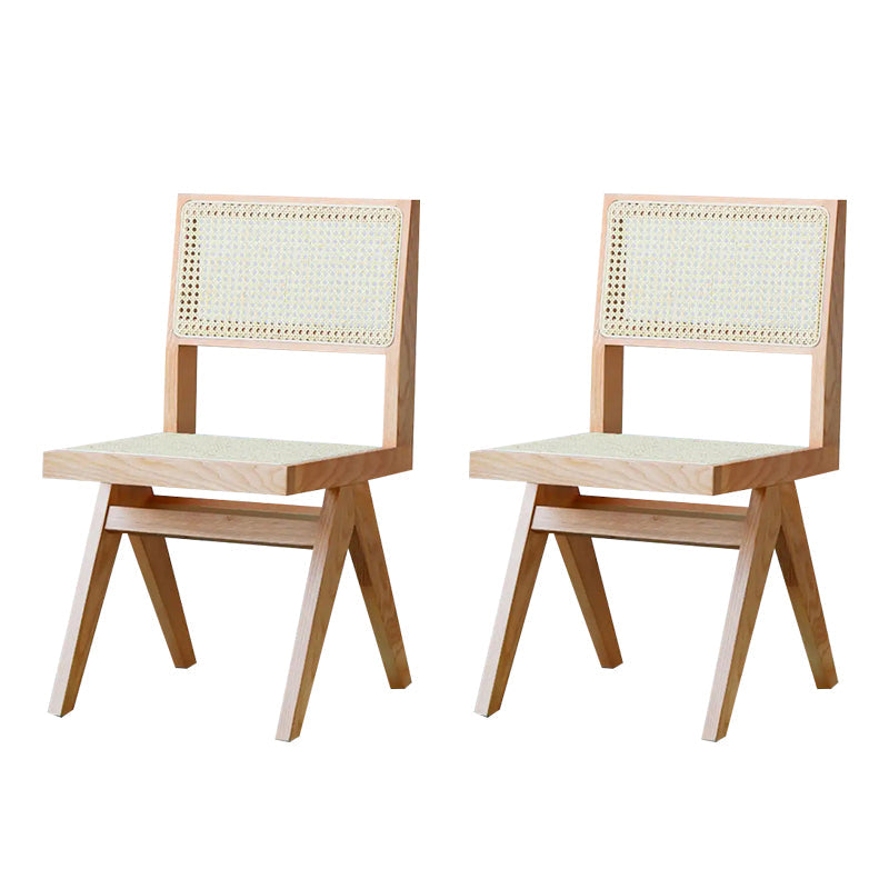 Wood Modern Dining Side Chair Cane Back Dining Chairs for Home Natural 2 Piece Set Clearhalo 'Dining Chairs' 'Dining Tables & Seating' 'dining_chair' 'furn' 'furn_dining_chair' 'Furniture' 'Kitchen & Dining Furniture' 6726182