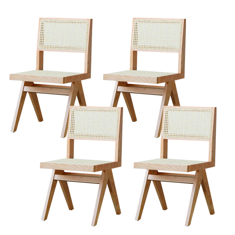 Wood Modern Dining Side Chair Cane Back Dining Chairs for Home Natural 4 Piece Set Clearhalo 'Dining Chairs' 'Dining Tables & Seating' 'dining_chair' 'furn' 'furn_dining_chair' 'Furniture' 'Kitchen & Dining Furniture' 6726183