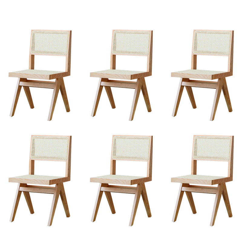 Wood Modern Dining Side Chair Cane Back Dining Chairs for Home Natural 6 Piece Set Clearhalo 'Dining Chairs' 'Dining Tables & Seating' 'dining_chair' 'furn' 'furn_dining_chair' 'Furniture' 'Kitchen & Dining Furniture' 6726186