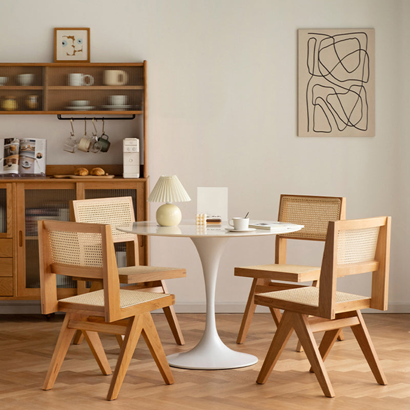 Wood Modern Dining Side Chair Cane Back Dining Chairs for Home Clearhalo 'Dining Chairs' 'Dining Tables & Seating' 'dining_chair' 'furn' 'furn_dining_chair' 'Furniture' 'Kitchen & Dining Furniture' 6726189