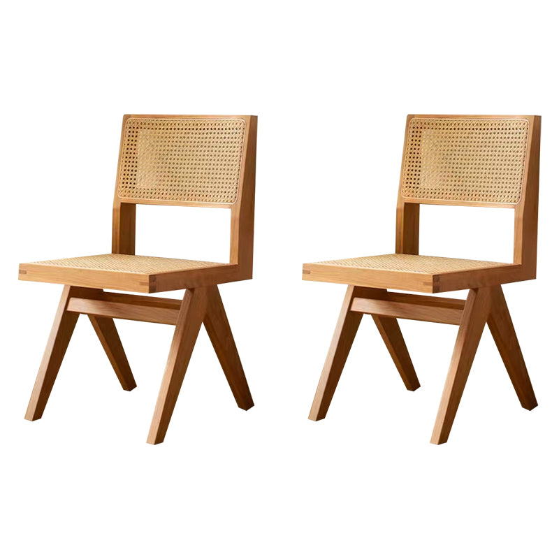 Wood Modern Dining Side Chair Cane Back Dining Chairs for Home Cherry Wood 2 Piece Set Clearhalo 'Dining Chairs' 'Dining Tables & Seating' 'dining_chair' 'furn' 'furn_dining_chair' 'Furniture' 'Kitchen & Dining Furniture' 6726190