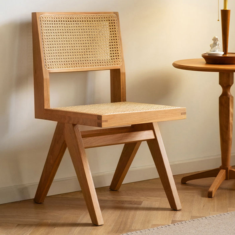 Wood Modern Dining Side Chair Cane Back Dining Chairs for Home Clearhalo 'Dining Chairs' 'Dining Tables & Seating' 'dining_chair' 'furn' 'furn_dining_chair' 'Furniture' 'Kitchen & Dining Furniture' 6726192