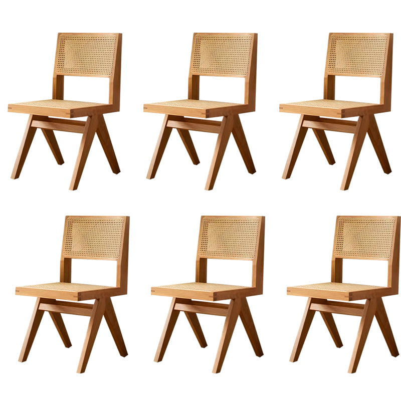 Wood Modern Dining Side Chair Cane Back Dining Chairs for Home Cherry Wood 6 Piece Set Clearhalo 'Dining Chairs' 'Dining Tables & Seating' 'dining_chair' 'furn' 'furn_dining_chair' 'Furniture' 'Kitchen & Dining Furniture' 6726193