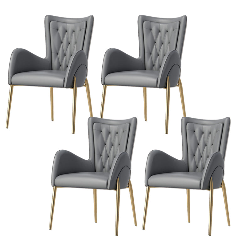 Chaise de pavée latéral de style glam metal parsons avec des jambes dorées