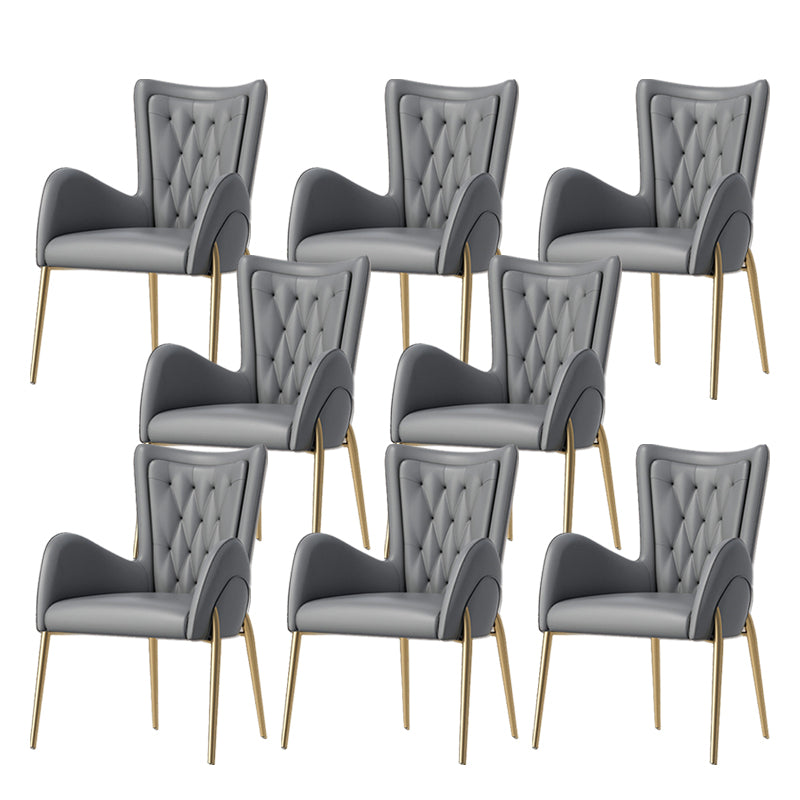 Chaise de pavée latéral de style glam metal parsons avec des jambes dorées