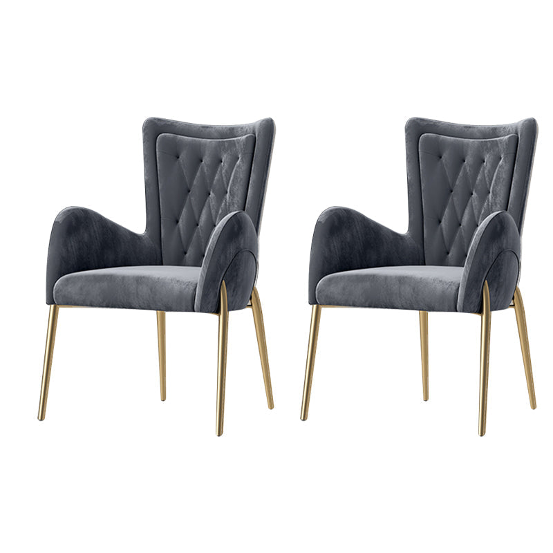 Chaise de pavée latéral de style glam metal parsons avec des jambes dorées