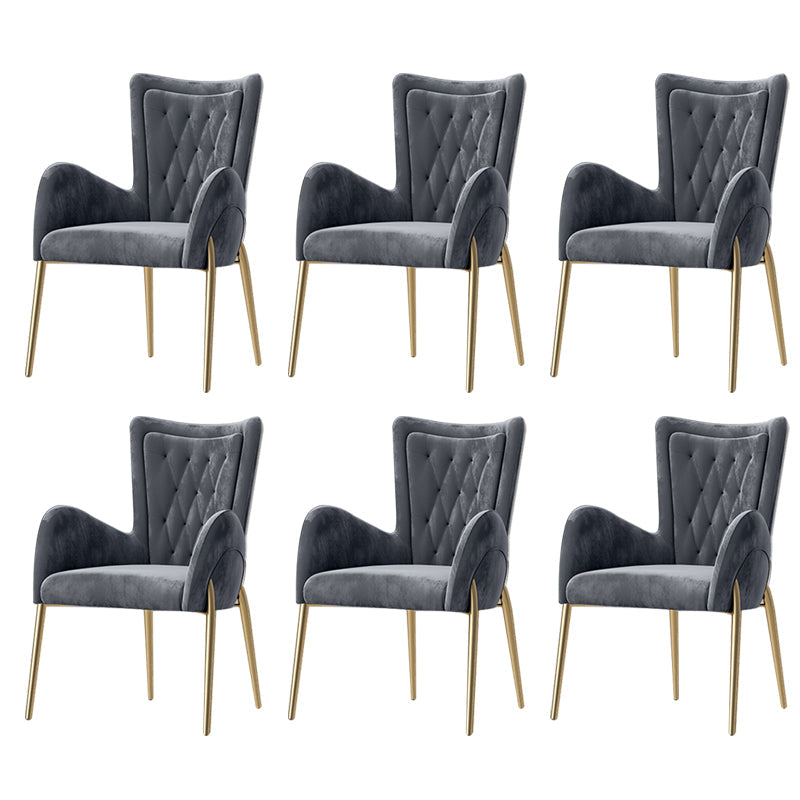 Chaise de pavée latéral de style glam metal parsons avec des jambes dorées