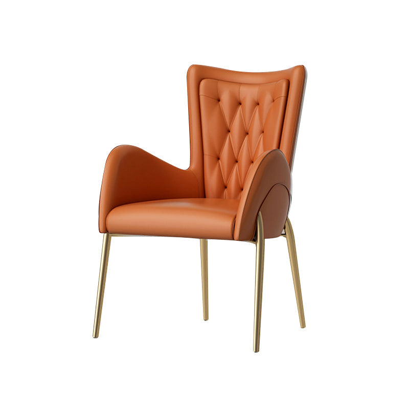 Chaise de pavée latéral de style glam metal parsons avec des jambes dorées