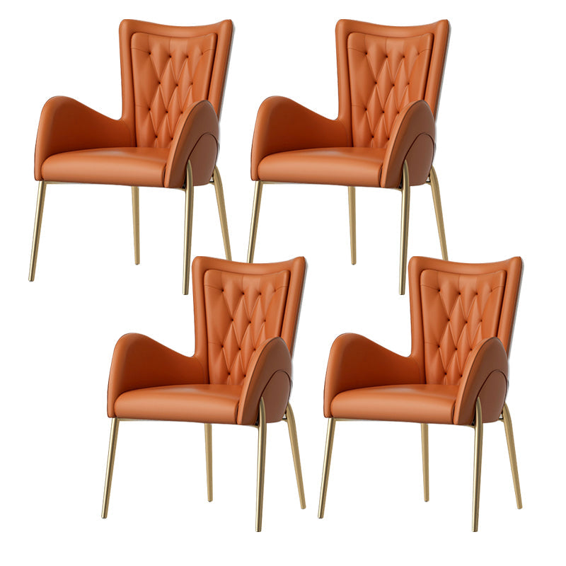 Chaise de pavée latéral de style glam metal parsons avec des jambes dorées