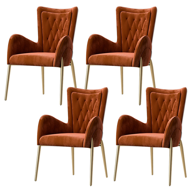 Chaise de pavée latéral de style glam metal parsons avec des jambes dorées