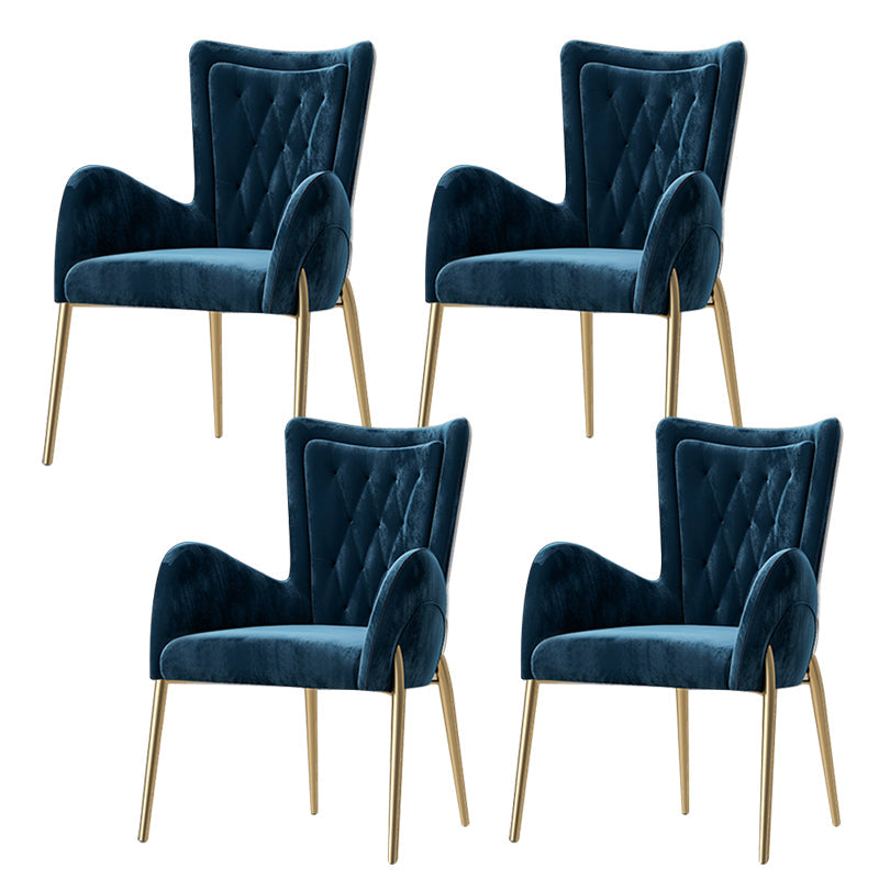 Chaise de pavée latéral de style glam metal parsons avec des jambes dorées