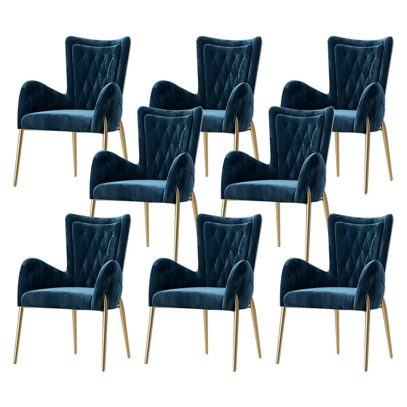 Chaise de pavée latéral de style glam metal parsons avec des jambes dorées