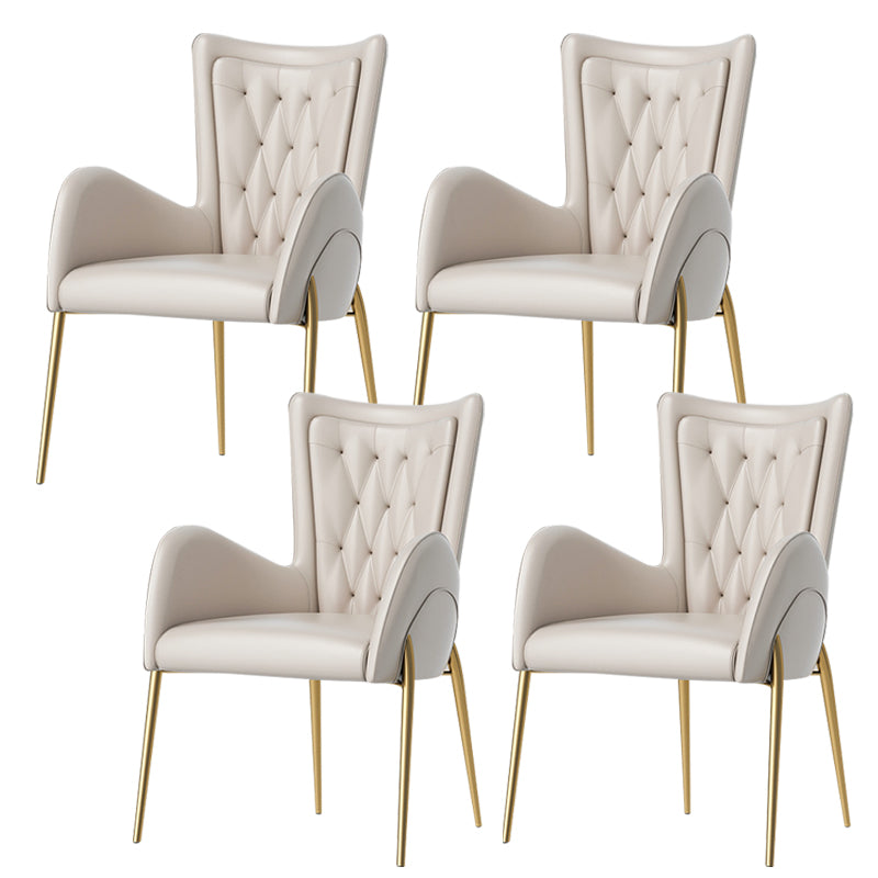 Chaise de pavée latéral de style glam metal parsons avec des jambes dorées