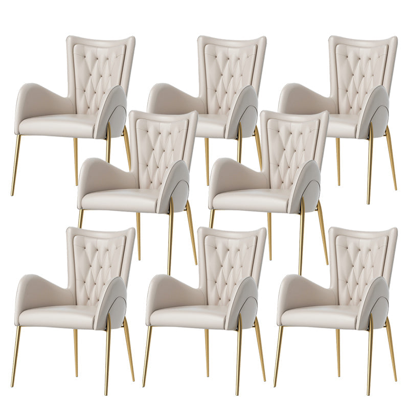 Chaise de pavée latéral de style glam metal parsons avec des jambes dorées