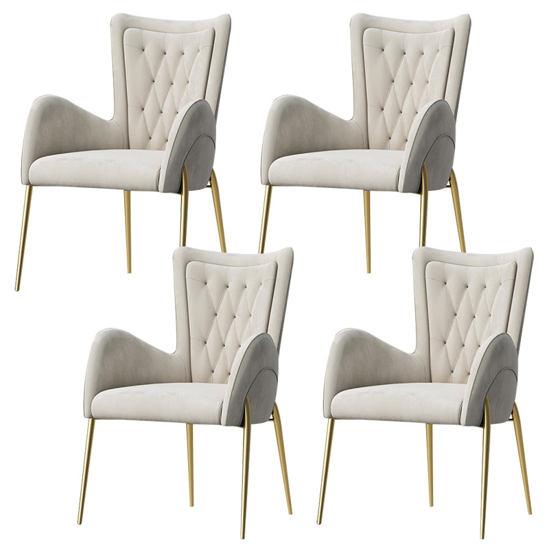 Chaise de pavée latéral de style glam metal parsons avec des jambes dorées