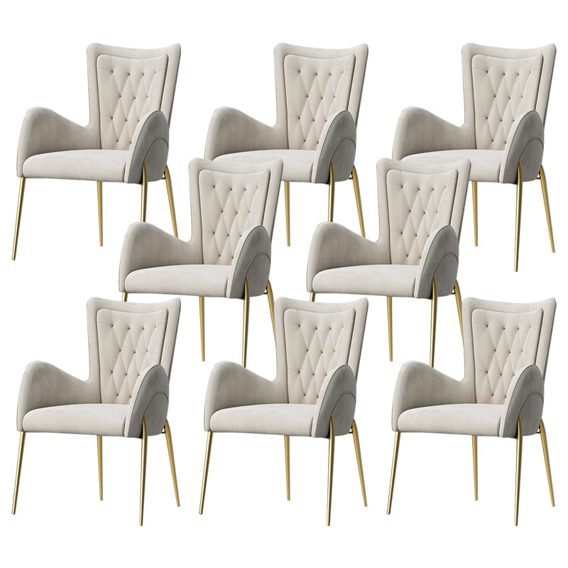 Chaise de pavée latéral de style glam metal parsons avec des jambes dorées