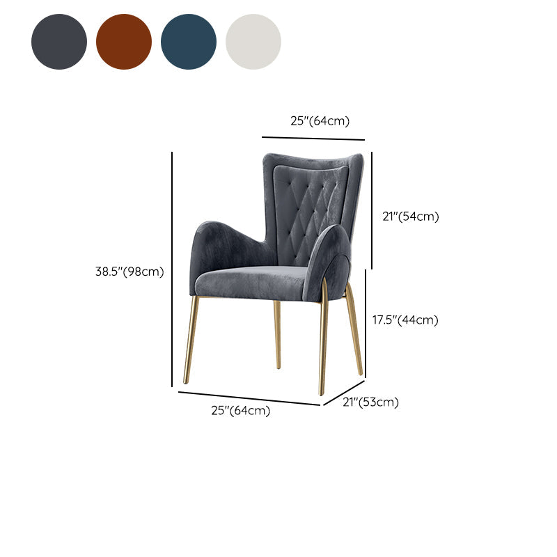 Chaise de pavée latéral de style glam metal parsons avec des jambes dorées