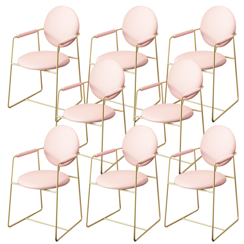 Glam Home Home Side Stuhl goldene Beine gepolsterter Essstuhl