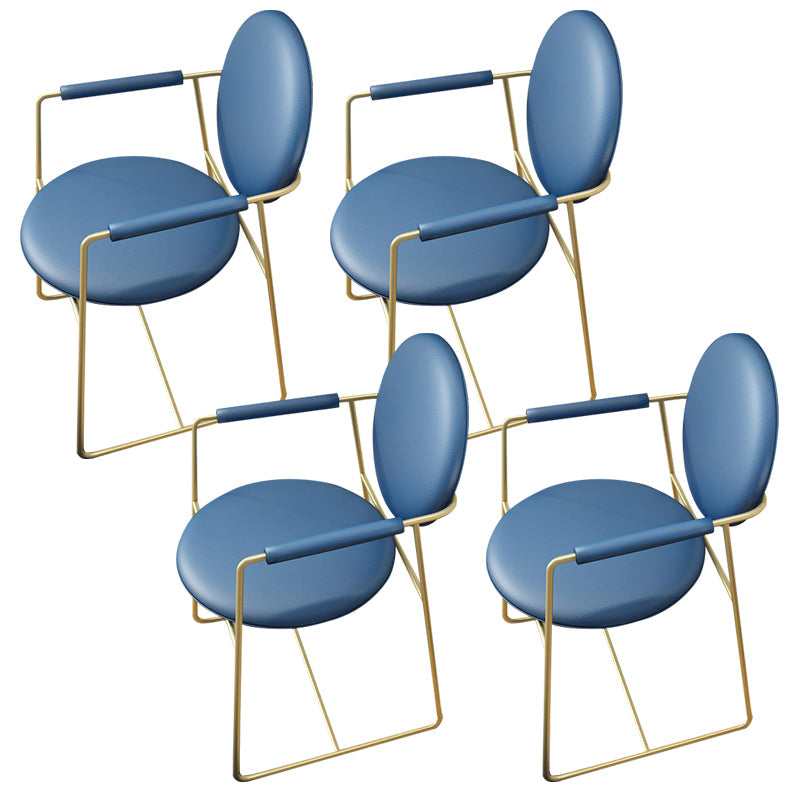 Glam Home Home Side Stuhl goldene Beine gepolsterter Essstuhl