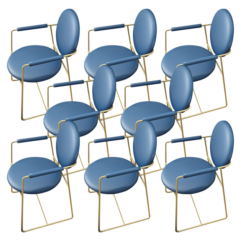 Glam Home Home Side Stuhl goldene Beine gepolsterter Essstuhl