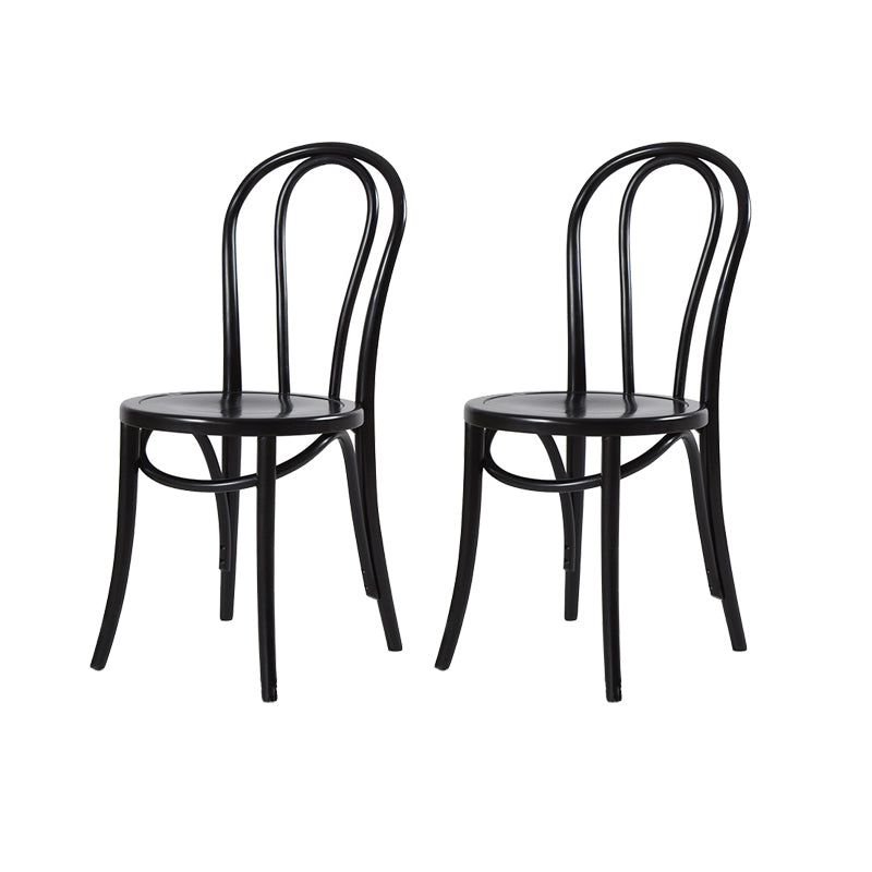 Modern Style Patio Side Chair Windsor Back Armless Dining Chair Black Wood 2 Piece Set Clearhalo 'Dining Chairs' 'Dining Tables & Seating' 'dining_chair' 'furn' 'furn_dining_chair' 'Furniture' 'Kitchen & Dining Furniture' 6726350