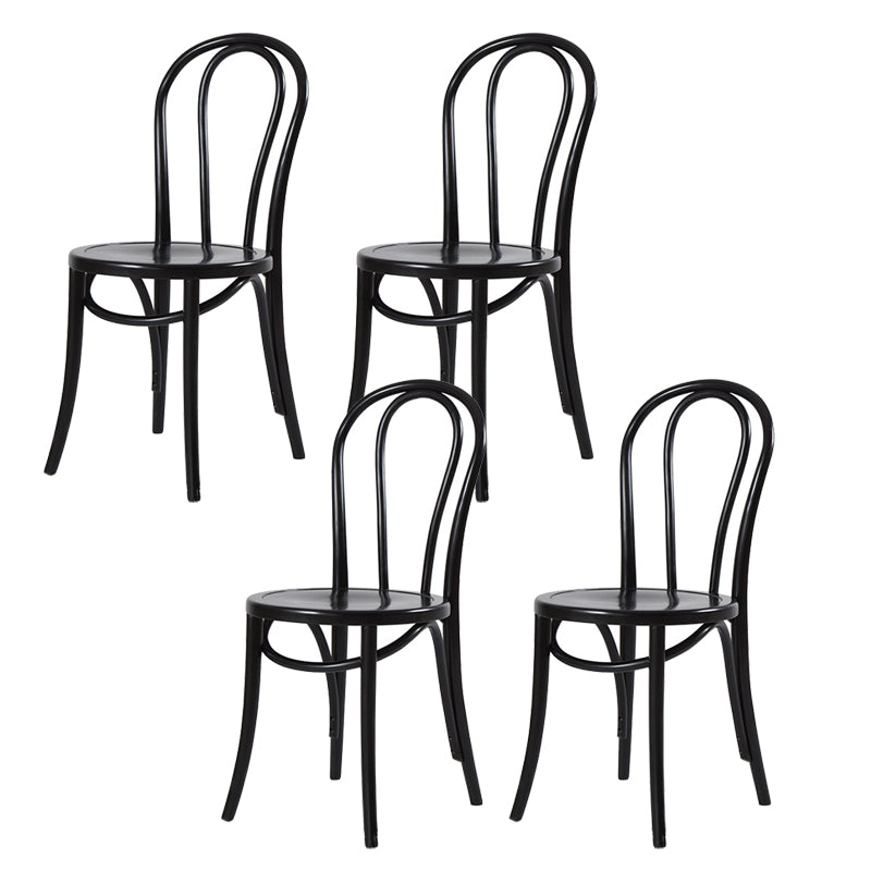 Modern Style Patio Side Chair Windsor Back Armless Dining Chair Black Wood 4 Piece Set Clearhalo 'Dining Chairs' 'Dining Tables & Seating' 'dining_chair' 'furn' 'furn_dining_chair' 'Furniture' 'Kitchen & Dining Furniture' 6726352