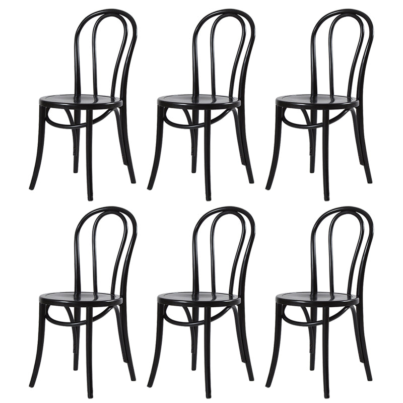 Modern Style Patio Side Chair Windsor Back Armless Dining Chair Black Wood 6 Piece Set Clearhalo 'Dining Chairs' 'Dining Tables & Seating' 'dining_chair' 'furn' 'furn_dining_chair' 'Furniture' 'Kitchen & Dining Furniture' 6726354