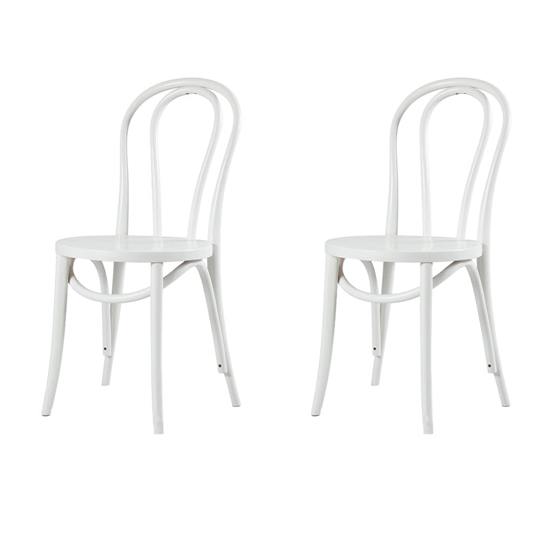 Modern Style Patio Side Chair Windsor Back Armless Dining Chair White Wood 2 Piece Set Clearhalo 'Dining Chairs' 'Dining Tables & Seating' 'dining_chair' 'furn' 'furn_dining_chair' 'Furniture' 'Kitchen & Dining Furniture' 6726365