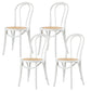 Modern Style Patio Side Chair Windsor Back Armless Dining Chair White Wicker & Rattan 4 Piece Set Clearhalo 'Dining Chairs' 'Dining Tables & Seating' 'dining_chair' 'furn' 'furn_dining_chair' 'Furniture' 'Kitchen & Dining Furniture' 6726370