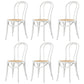 Modern Style Patio Side Chair Windsor Back Armless Dining Chair White Wicker & Rattan 6 Piece Set Clearhalo 'Dining Chairs' 'Dining Tables & Seating' 'dining_chair' 'furn' 'furn_dining_chair' 'Furniture' 'Kitchen & Dining Furniture' 6726371