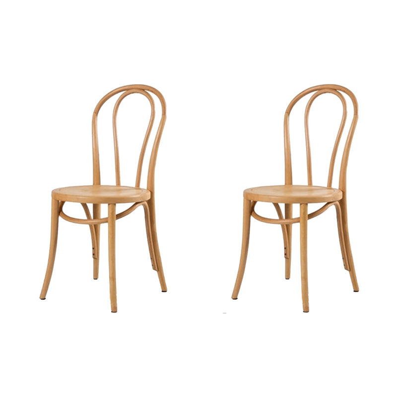 Modern Style Patio Side Chair Windsor Back Armless Dining Chair Wood Wood 2 Piece Set Clearhalo 'Dining Chairs' 'Dining Tables & Seating' 'dining_chair' 'furn' 'furn_dining_chair' 'Furniture' 'Kitchen & Dining Furniture' 6726373