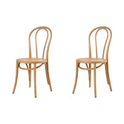Modern Style Patio Side Chair Windsor Back Armless Dining Chair Wood Wood 2 Piece Set Clearhalo 'Dining Chairs' 'Dining Tables & Seating' 'dining_chair' 'furn' 'furn_dining_chair' 'Furniture' 'Kitchen & Dining Furniture' 6726373