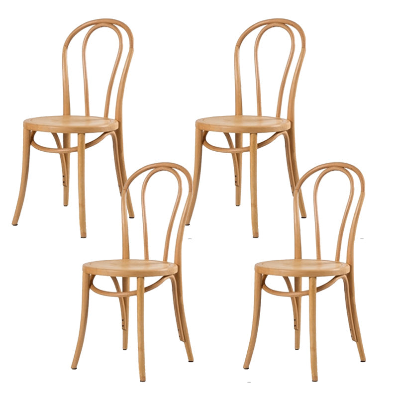 Modern Style Patio Side Chair Windsor Back Armless Dining Chair Wood Wood 4 Piece Set Clearhalo 'Dining Chairs' 'Dining Tables & Seating' 'dining_chair' 'furn' 'furn_dining_chair' 'Furniture' 'Kitchen & Dining Furniture' 6726374