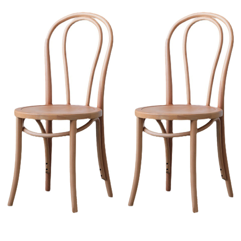 Modern Style Patio Side Chair Windsor Back Armless Dining Chair Natural Wood 2 Piece Set Clearhalo 'Dining Chairs' 'Dining Tables & Seating' 'dining_chair' 'furn' 'furn_dining_chair' 'Furniture' 'Kitchen & Dining Furniture' 6726389
