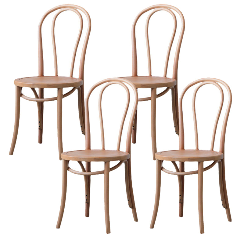 Modern Style Patio Side Chair Windsor Back Armless Dining Chair Natural Wood 4 Piece Set Clearhalo 'Dining Chairs' 'Dining Tables & Seating' 'dining_chair' 'furn' 'furn_dining_chair' 'Furniture' 'Kitchen & Dining Furniture' 6726390